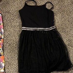 Black Dress with Silver Accents